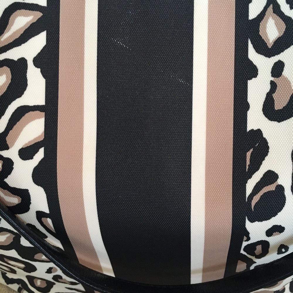 Brighton Tula Shopper Tote Cheetah Ocelot Animal Print and Stripe Design - Picture 8 of 13